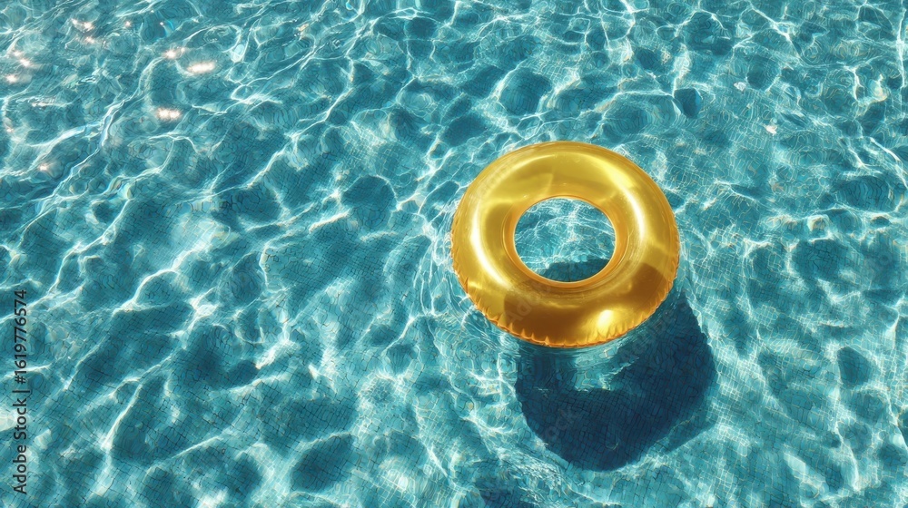 Naklejka premium Elegant photo of ring shaped tube in the pool.