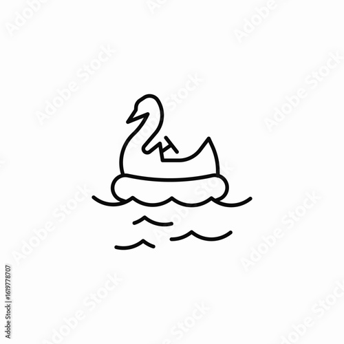 swan boat shape icon sign vector