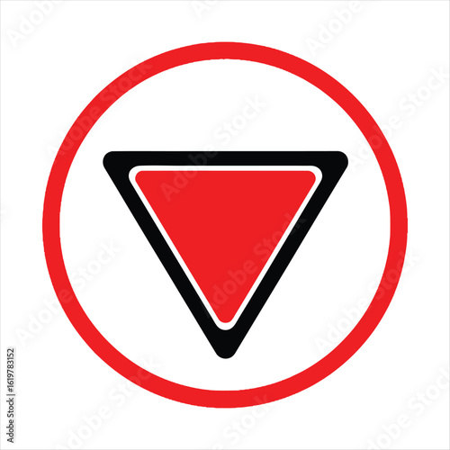 Red triangle yield sign inside red circle traffic sign Free Download Red triangle yield sign inside red circle traffic sign - GFXLoad