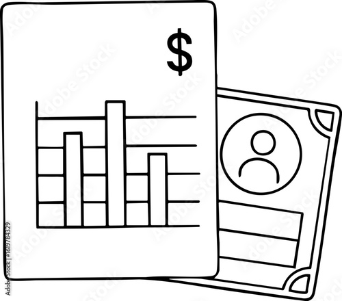 Money income and cashflow strategy shown in financial report with identification document