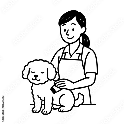 ペットサロン　線画