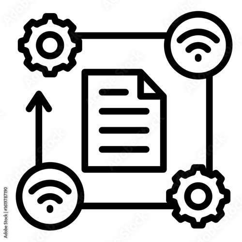 Digital Workflow  Icon Element For Design
