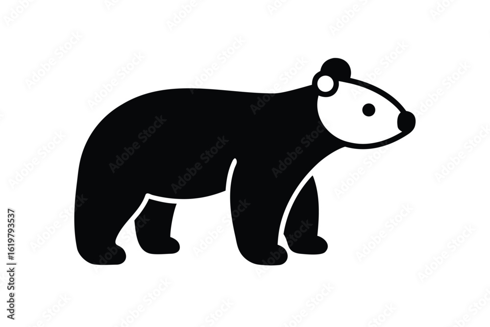Fototapeta premium vector icon of a polar bear wearing a santa hat m