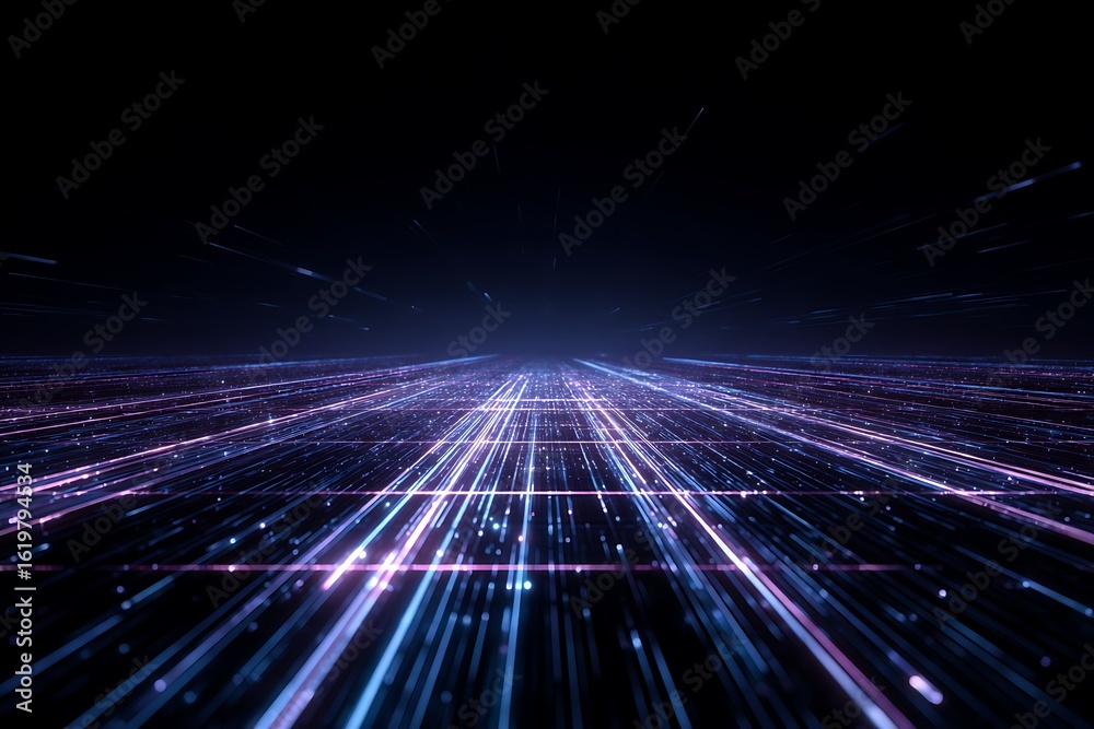 Fototapeta premium Experience the future with dynamic glowing data streams and futuristic technology for your digital projects