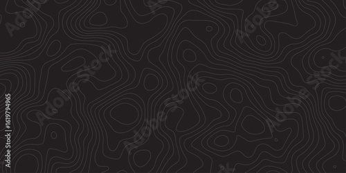 "Dark abstract topographic background with smooth contour lines. Ideal for tech, mapping, military, or geographic design projects. Modern elevation map pattern with minimalistic style"