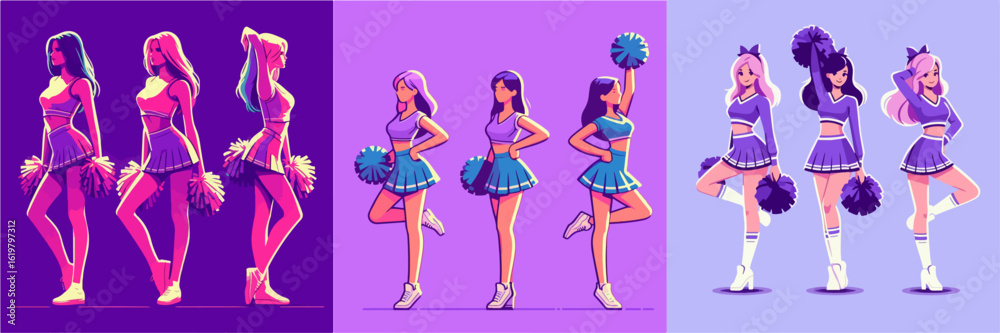 collection of cheerleader character illustration collection of cheerleader character illustration
