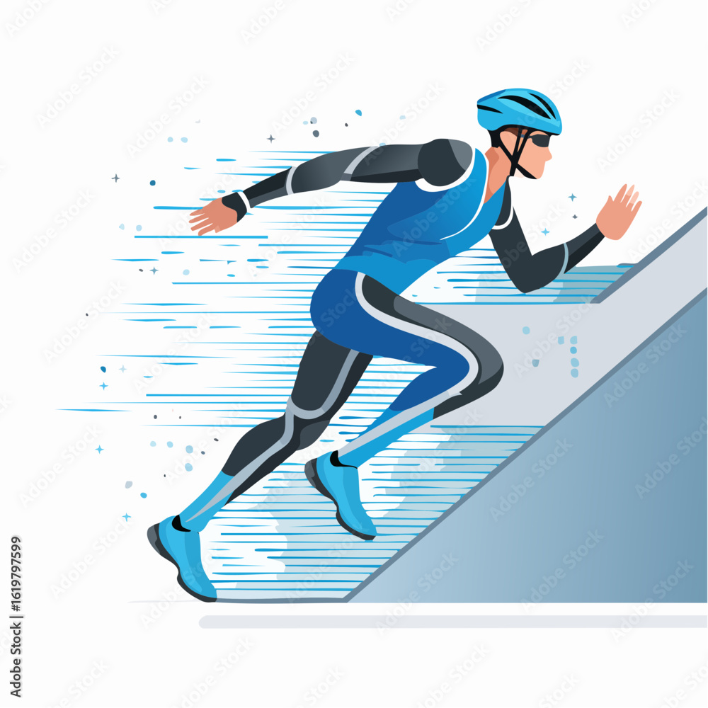 Fototapeta premium Artificial Intelligence in Endurance Sport, abstract vector illustration with data stream