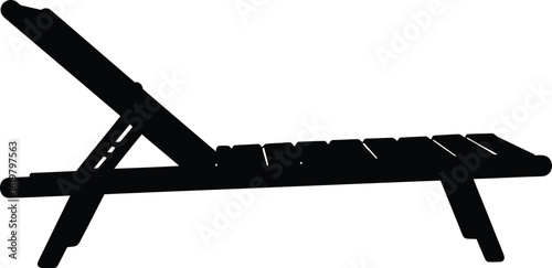 Modern black deck chair silhouette