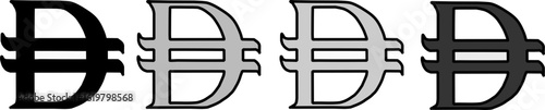 Dirham set vector icon, United Arab Emirates Dirham,  UAE new currency sign, dirham-coins, gold coins with UAE currency logo, United Arab Emirates Dirham Logo isolated, illustration 