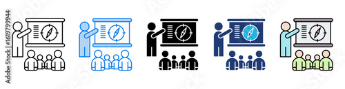 Orientation icon set multiple style collection