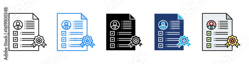 Qualifications icon set multiple style collection