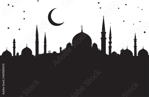 silhouette of mosque