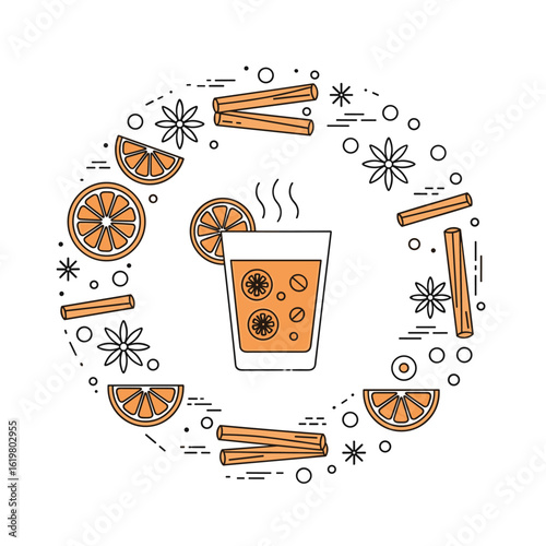 Cozy winter beverage with citrus spice and warm aromatic flavors perfect for cold evenings