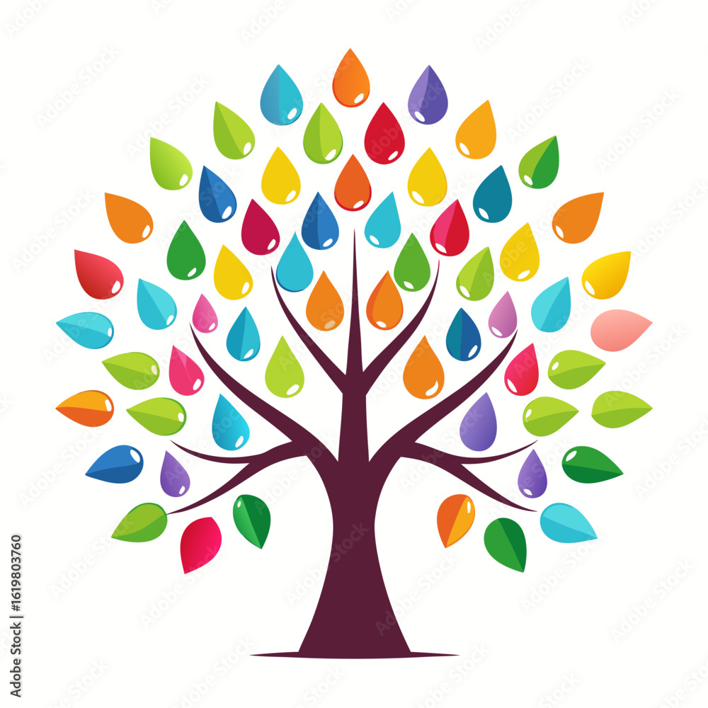 Fototapeta premium abstract tree with colorful leaves