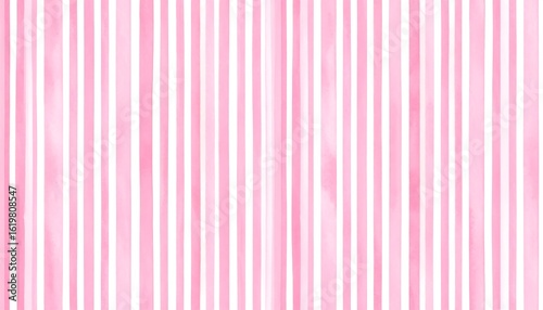 Pink and white vertical stripes. Watercolor effect