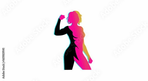 Silhouette of a woman showcasing her strength and confidence.