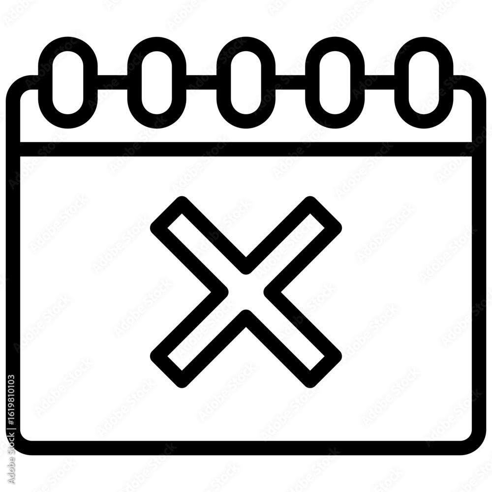 Fototapeta premium Rest Day Icon, Black And White Outline Icon Vector.