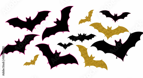 Silhouette of bats. A spooky gathering, casting a shadow of Halloween spirit.