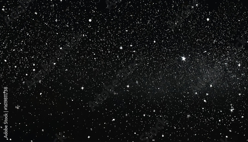 A distressed overlay background with tiny white particles scattered. White grainy texture dust overlay textured. Grain noise particles and Snow effects pack. Rusted black background illustration