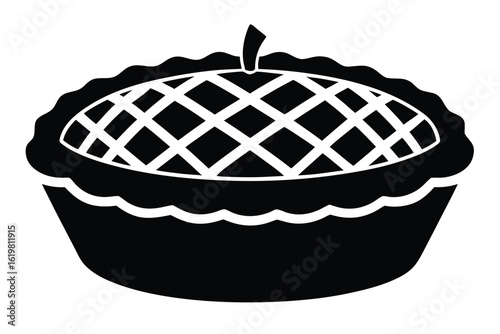 pie  pumpkin or apple  vector icon silhouette