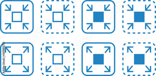 サイズ拡大縮小のアイコンイラストセット