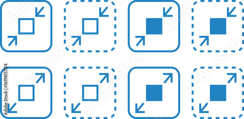サイズ拡大縮小のアイコンイラストセット