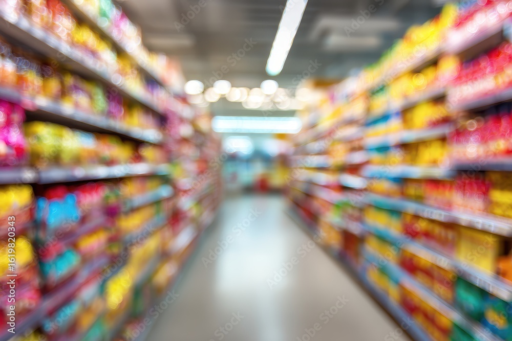 custom made wallpaper toronto digitalBlurred supermarket aisle, colorful products