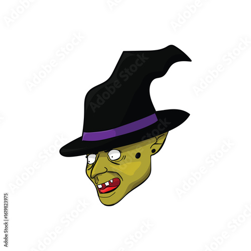 The Witch Head – Creepy Cartoon Halloween Character