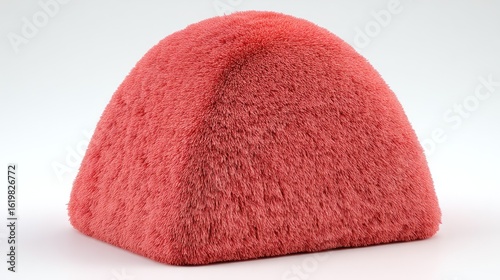Abstract Plush Shape in Isolated 3D Design on White Background