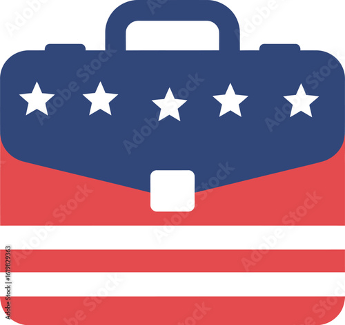 American flag briefcase business politics icon