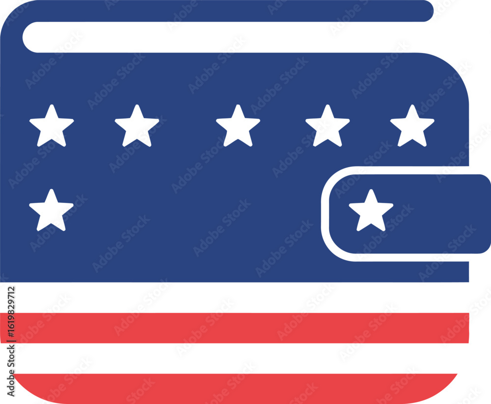 American flag wallet icon finance patriotism American flag wallet icon finance patriotism