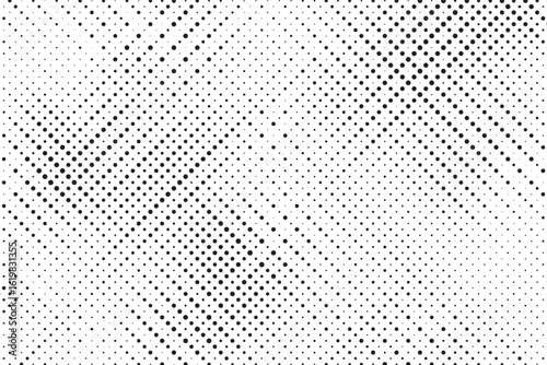 Dotted halftone texture background. Vanishing grunge gritty noise wallpaper. Monochrome pop art gradient overlay. Weathered pixelated raster comic backdrop. Vector bitmap fading subtle surface.
