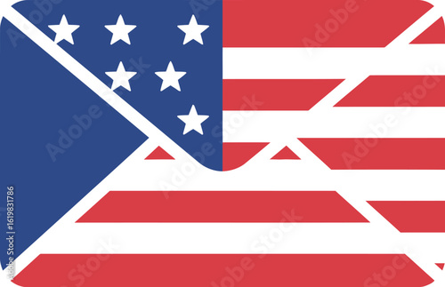 Us flag envelope mail communication patriotism