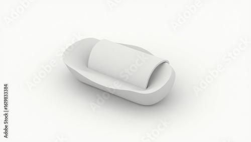 Abstract white 3d model of a container.