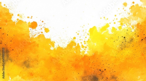 Vibrant Yellow Watercolor Background for Artistic Designs and Projects