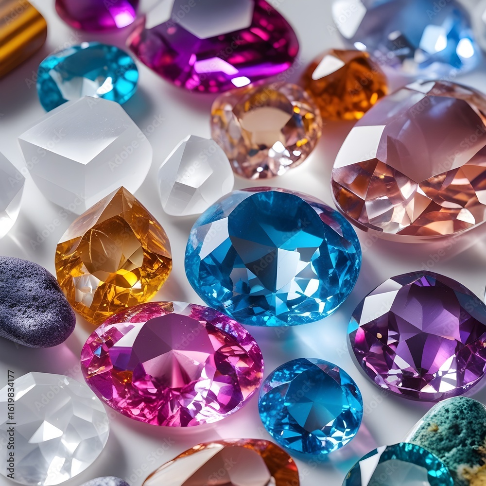 Fototapeta premium set of colorful gemstones