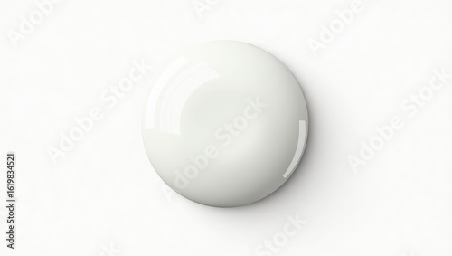 Smooth, glossy white sphere object on a plain background.