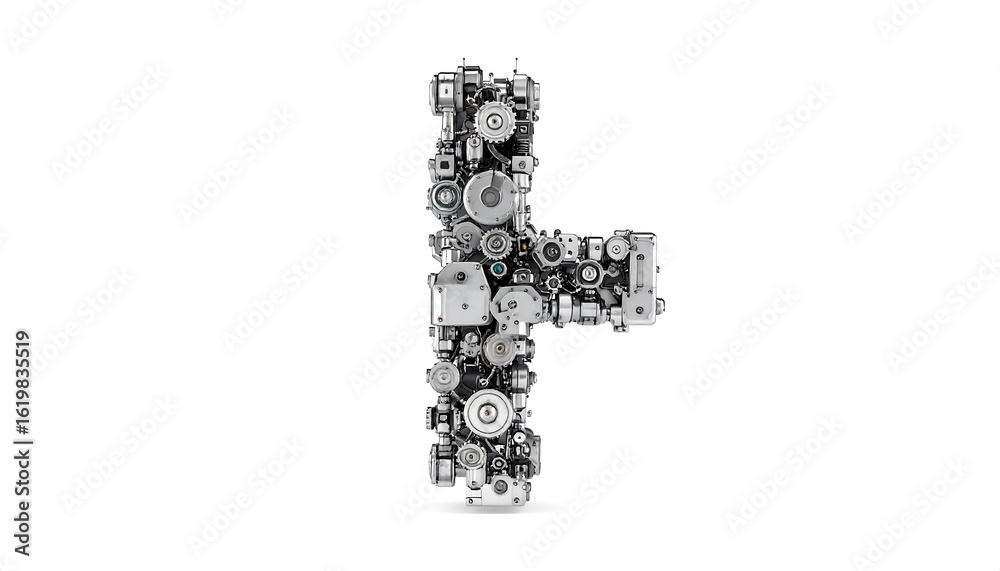 Obraz premium Mechanical Letter F