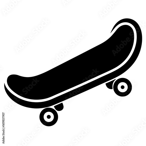Skateboard icon silhouette icon on white