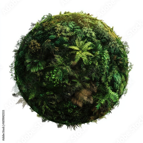 Lush Green Sphere:  Environmental Conservation Concept