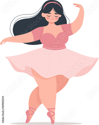 Chubby ballerine fille en pose croise devant