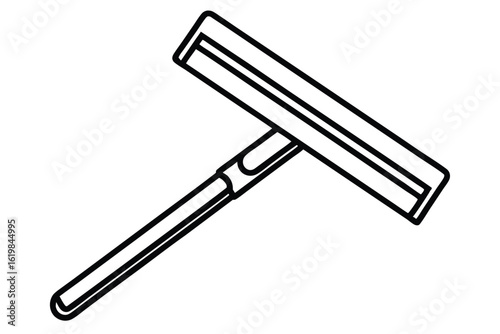 Minimalist Line Art Illustration of a Double Edge Safety Razor for Shaving