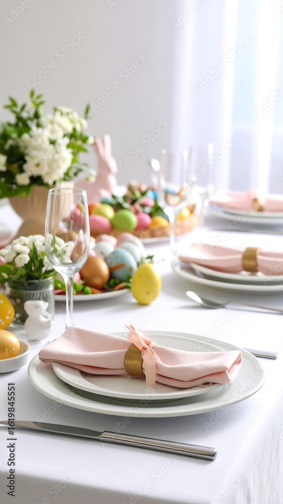 Fototapeta premium Festive Easter table setting