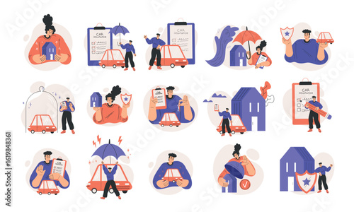 Contemporary Lifestyle Illustrations Representing Diverse Activities and Services Offered