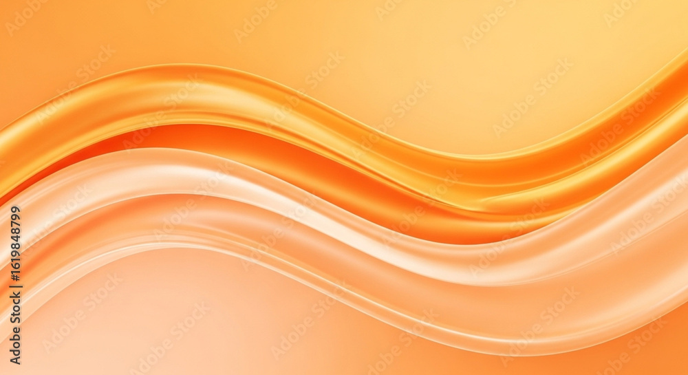 Obraz premium Flowing Abstract Orange and Peach Gradient Waves with Smooth Curves and Elegant Glossy Textures