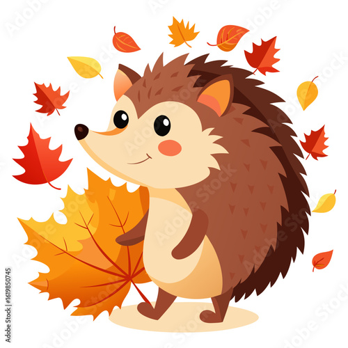 hedgehog with a leaf