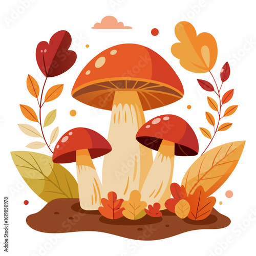 vector illustration of mushrooms