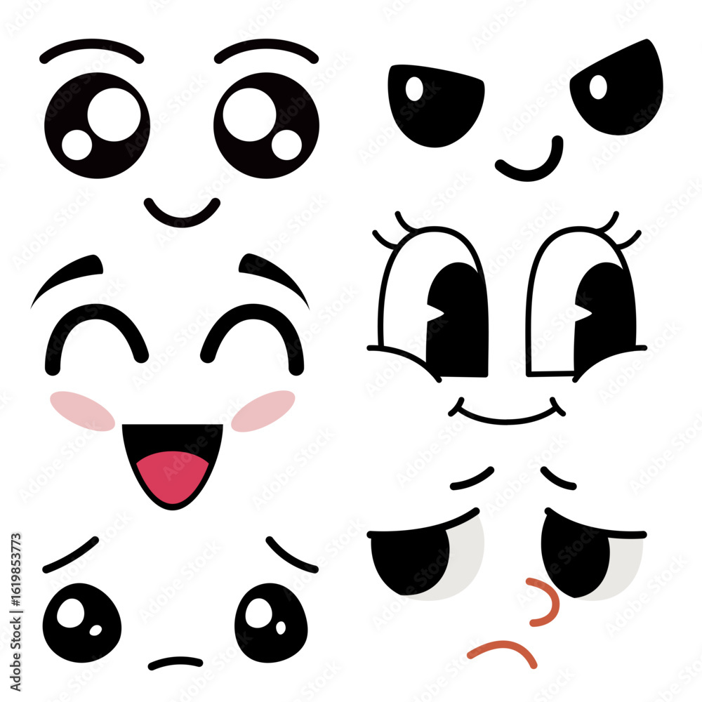 set of funny cartoon eyes set of funny cartoon eyes