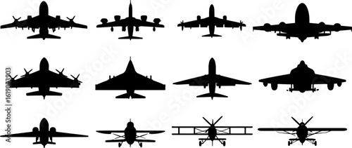 Airplane Silhouette Icon Vector Pack