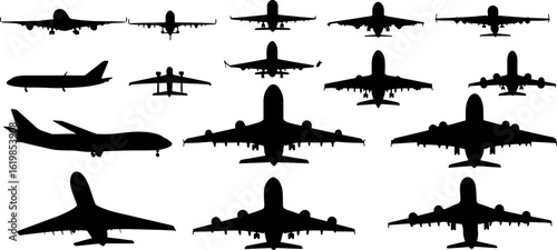Airplane Silhouette Icon Vector Pack